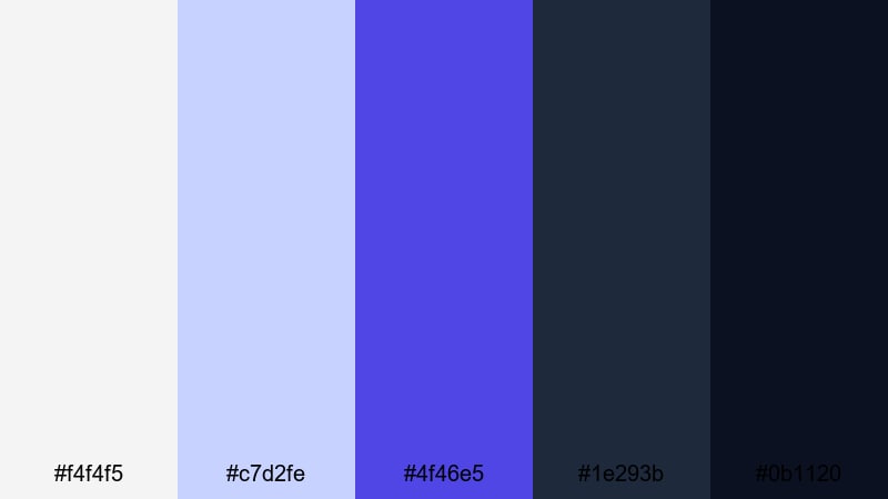 tech blueprint indigo indigo blue color palette with hex codes