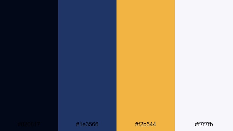 tech brand depth gold navy blue color palette with hex codes