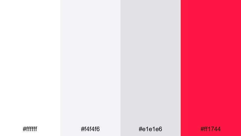 tech launch beacon white red color palette with hex codes