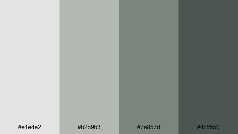 tech loft alloy gray green color palette with hex codes