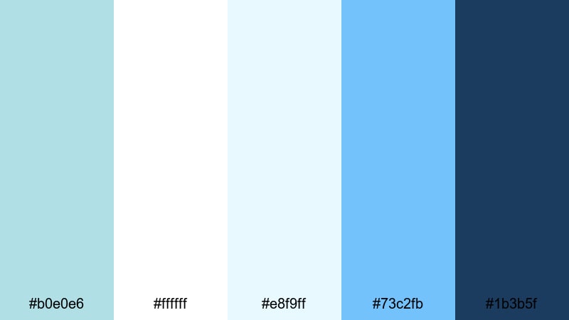 tech startup breeze powder blue color palette with hex codes