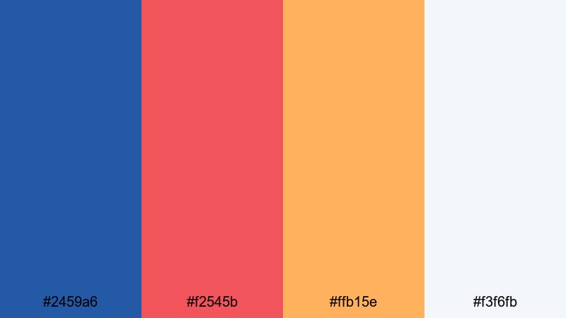 tech startup ember blue red orange color palette with hex codes