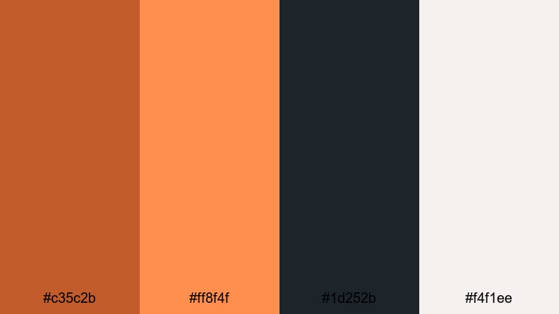 tech startup ember rust orange color palette with hex codes