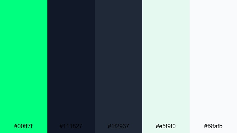 tech startup fresh spring green color palette with hex codes