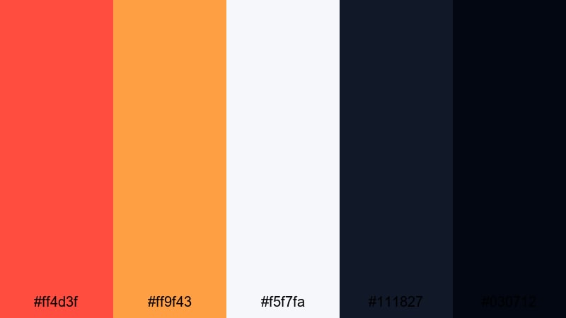 tech startup volcano lava color palette with hex codes
