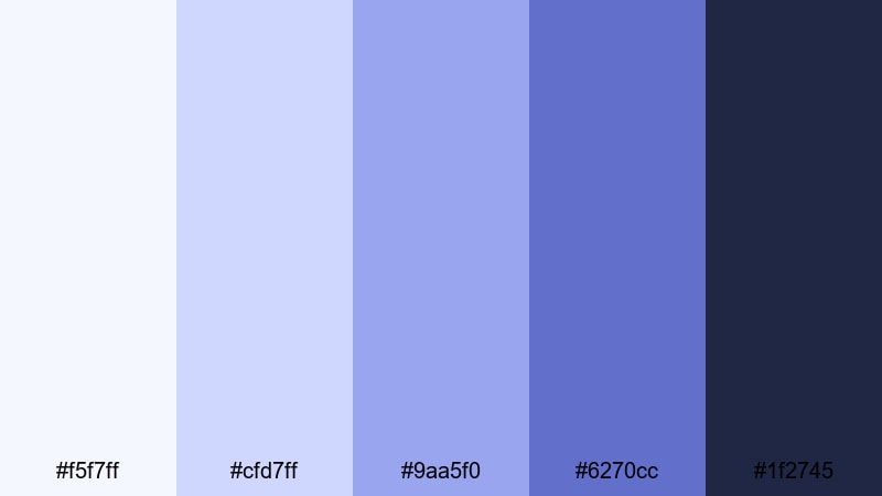 tech stream serenity blue lilac color palette with hex codes