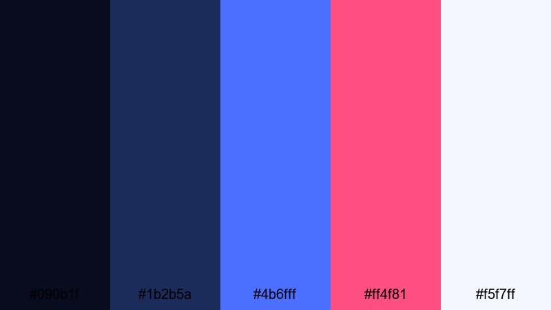 techno royal neon edge royal color palette with hex codes