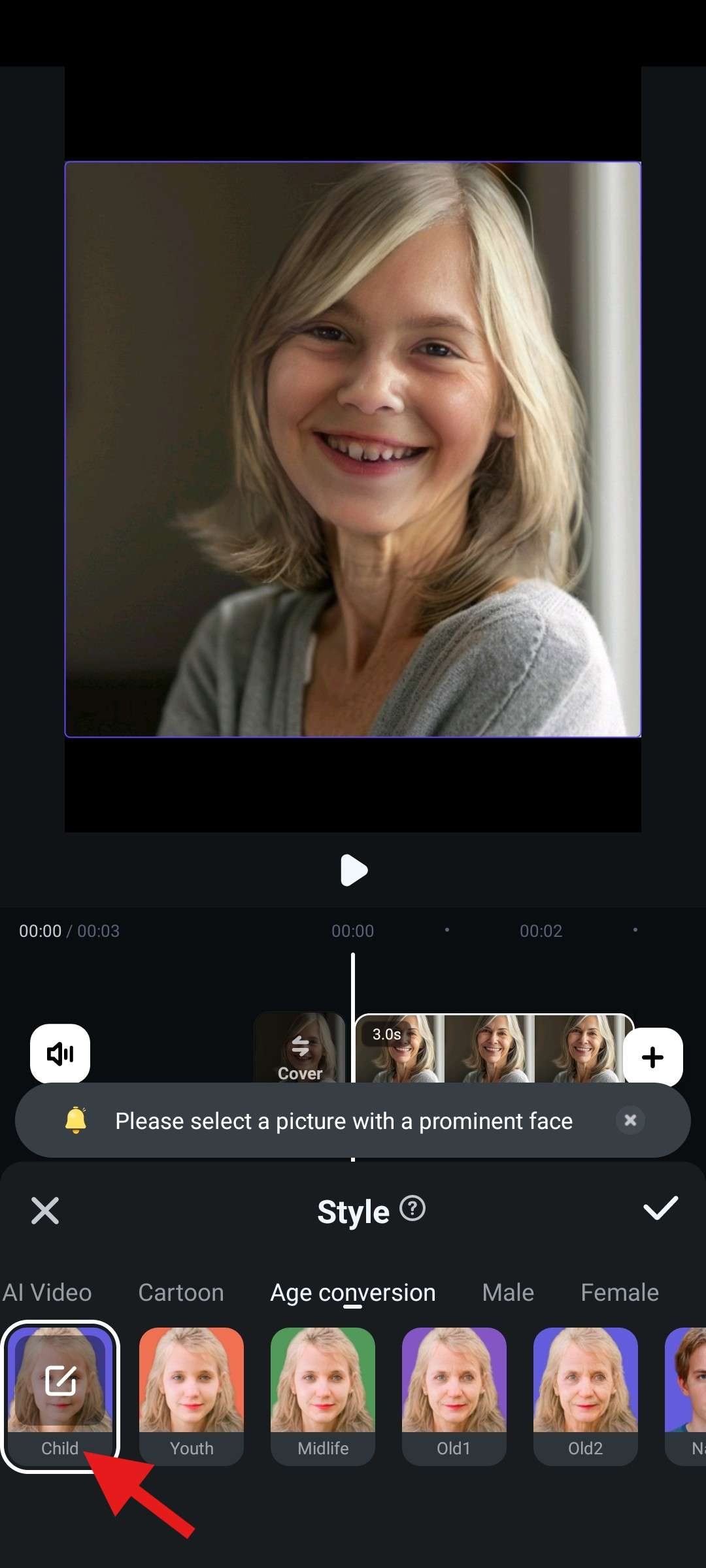 use child image style filmora mobile
