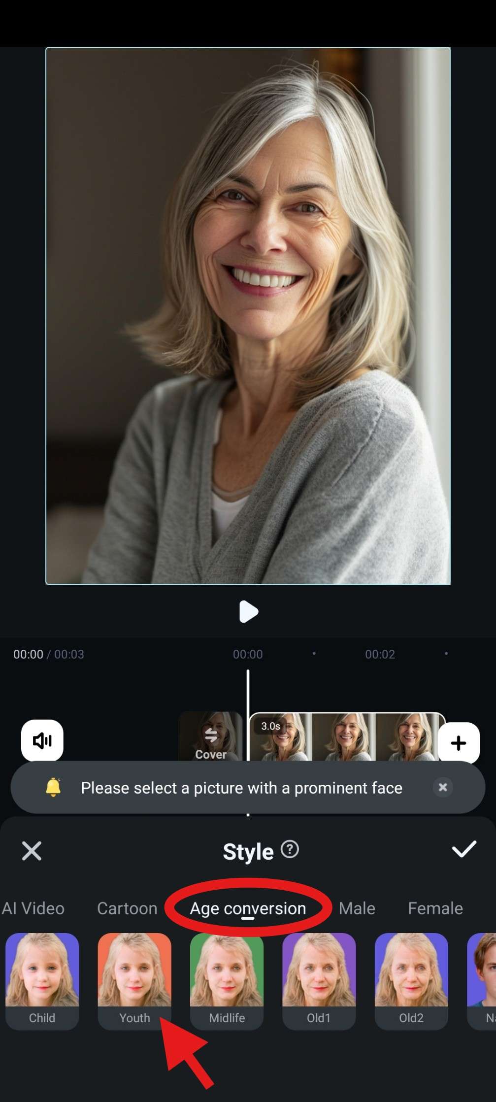 find the youth age conversion template