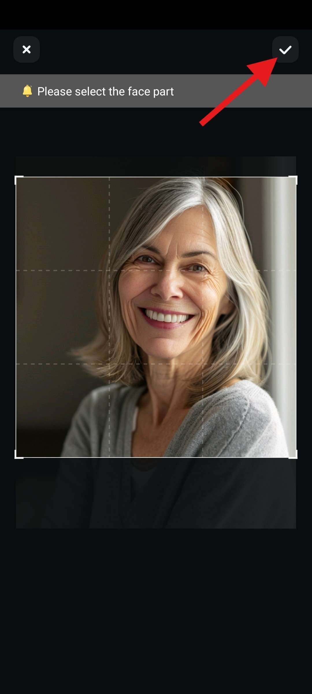 select subject face for age conversion