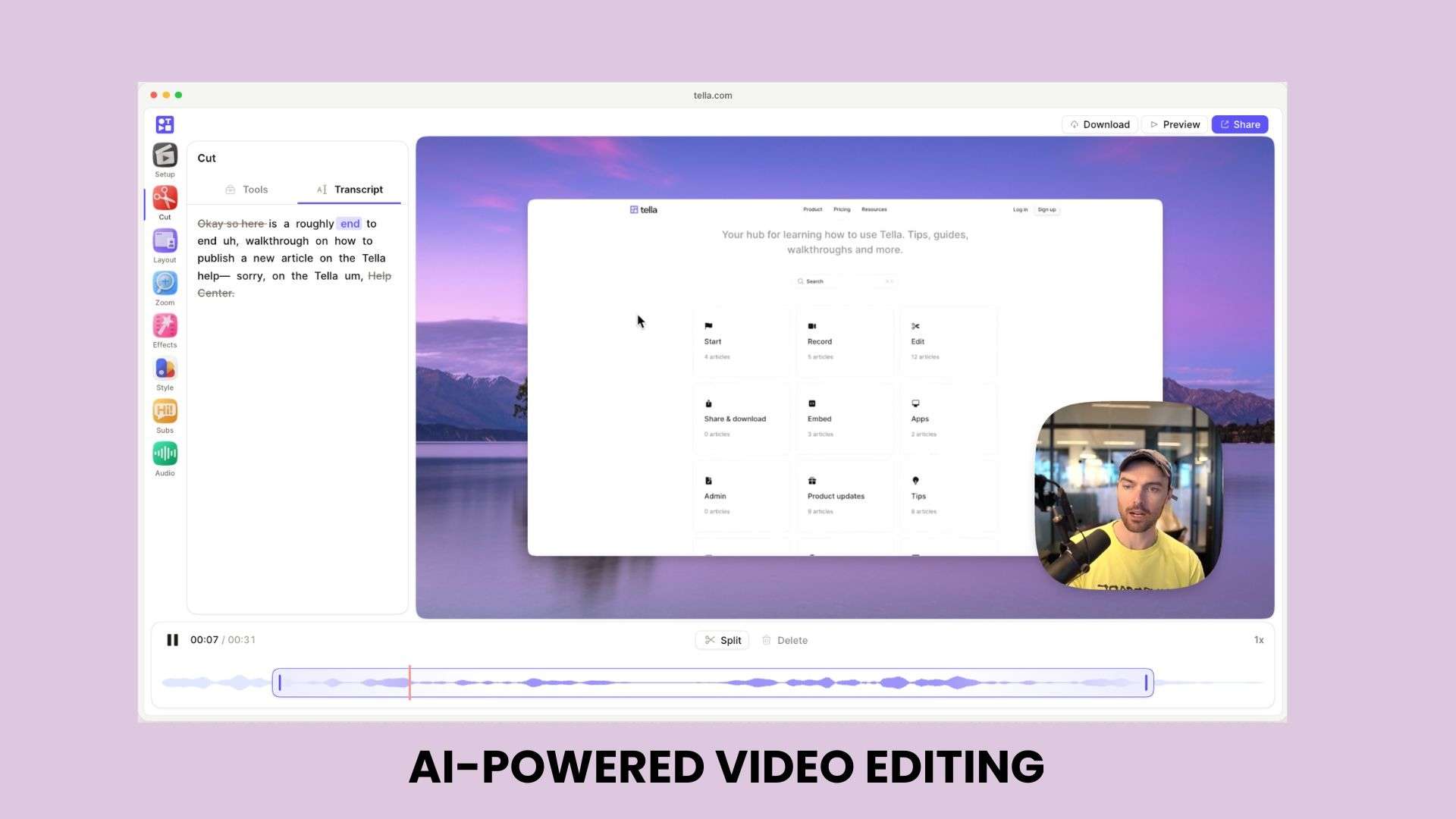 tella video editing tool