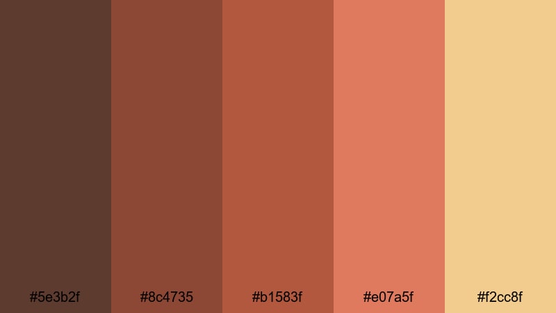 terracotta canyon path rustic color palette with hex codes