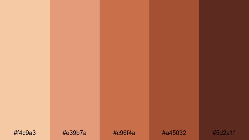 terracotta canyon trail warm color palette with hex codes