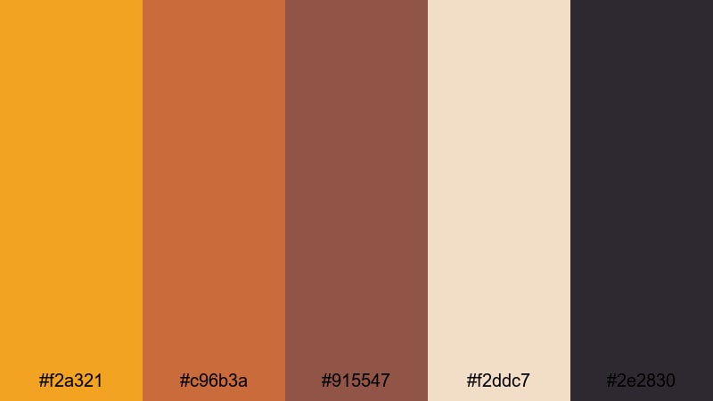 terracotta chai courtyard saffron color palette with hex codes