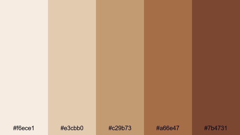terracotta courtyard beige tan color palette with hex codes