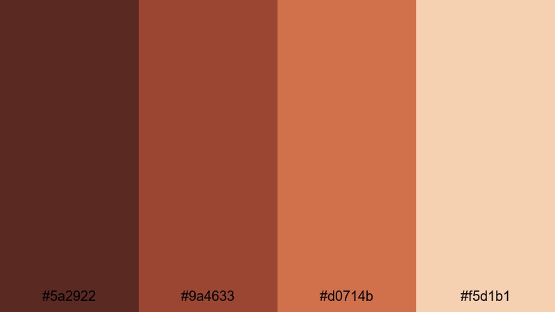 terracotta interface brown red color palette with hex codes