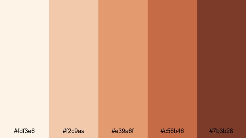 terracotta ivory sunset ivory color palette with hex codes