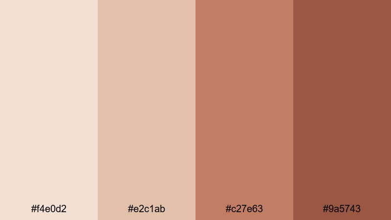 terracotta lace dream beige red color palette with hex codes