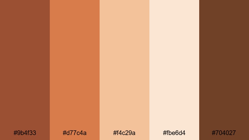 terracotta loft light rust brown color palette with hex codes