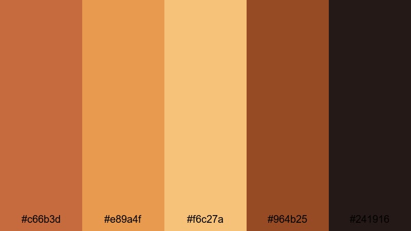 terracotta market glow ochre color palette with hex codes