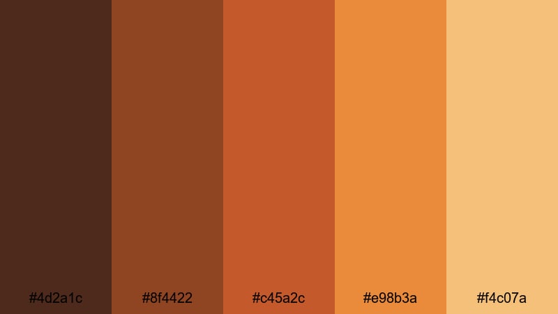 terracotta market morning brown red orange color palette with hex codes