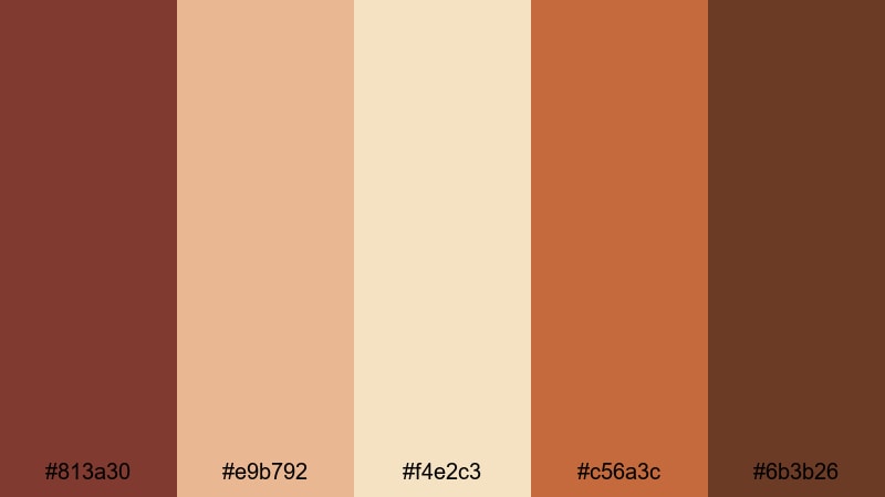 terracotta market morning tuscan red color palette with hex codes