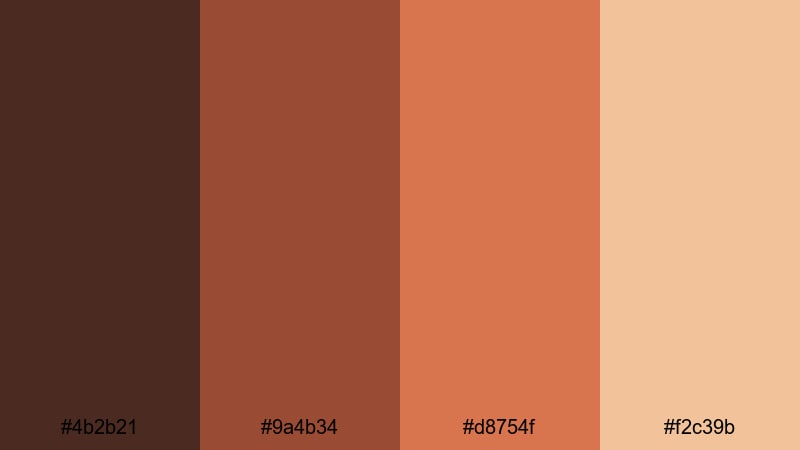 terracotta market streets dark brown color palette with hex codes