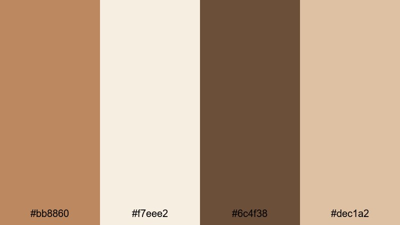 terracotta mist trail light brown color palette with hex codes