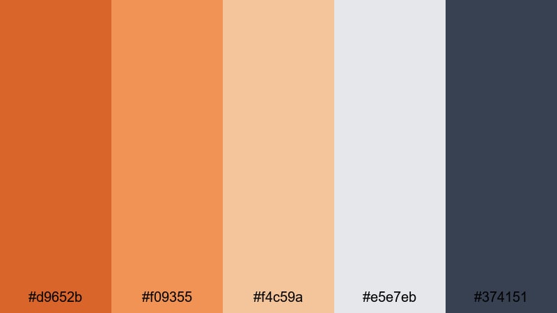 terracotta studio grid pumpkin color palette with hex codes