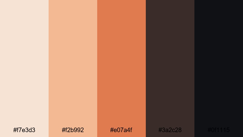 terracotta studio title orange cream color palette with hex codes
