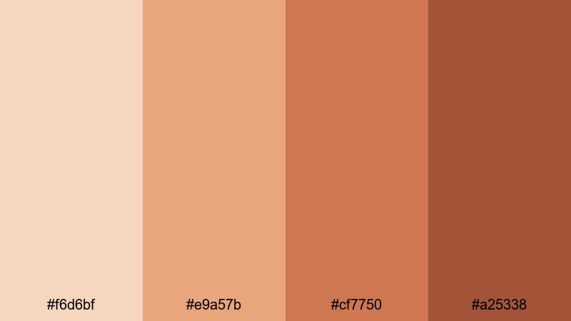 terracotta warmth skin color palette with hex codes