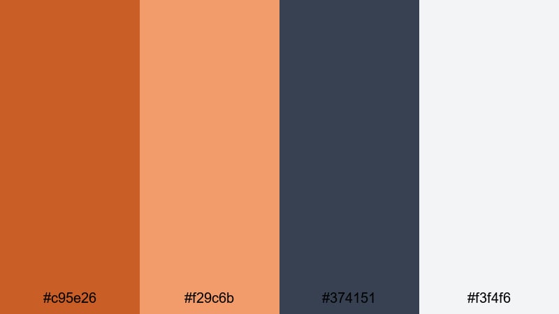 terracotta workspace dark orange color palette with hex codes