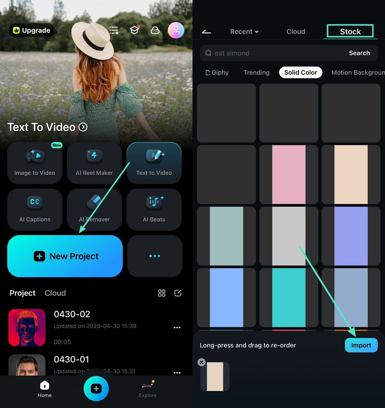 import background to filmora app