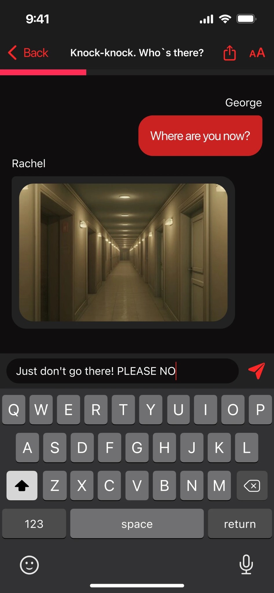 horror chat generating app