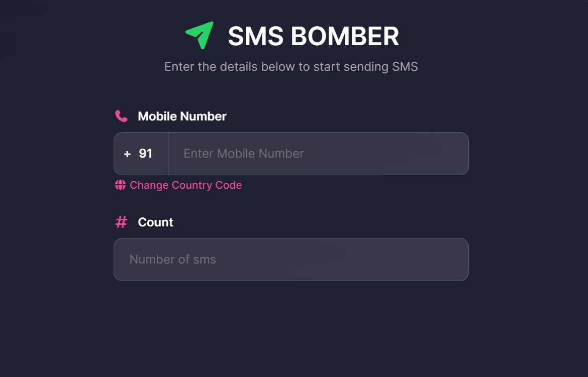 sms bomber site fake messages