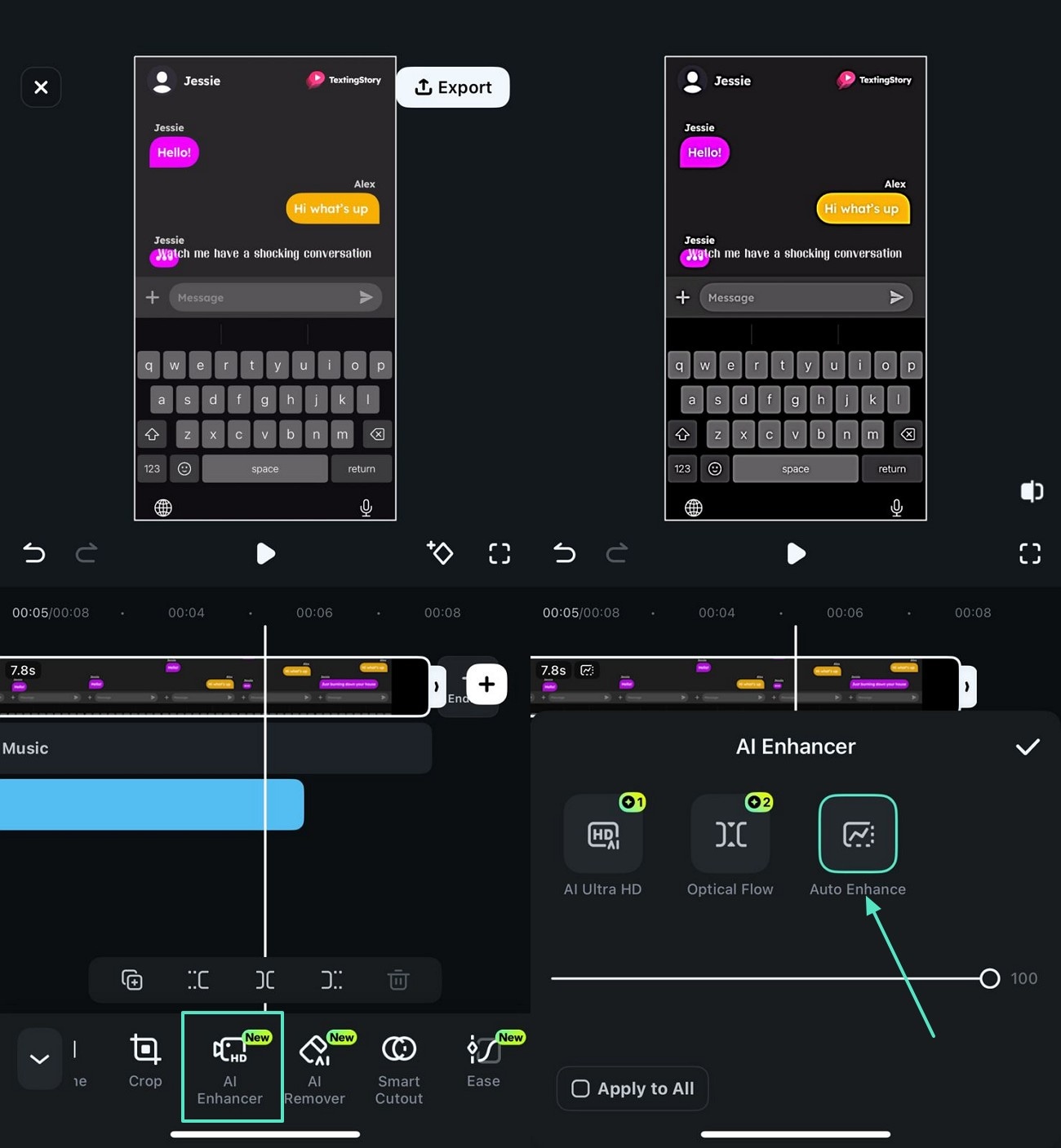 apply ai video enhancer