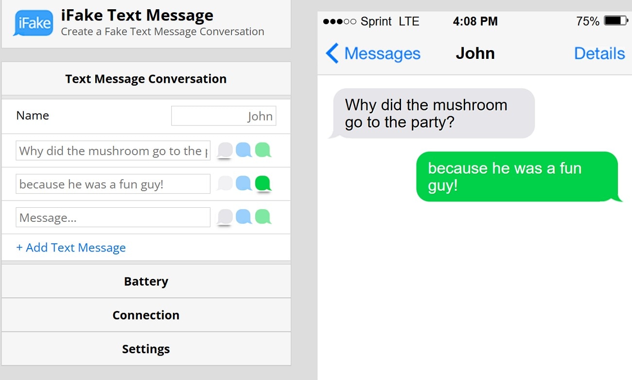 fake messaging website