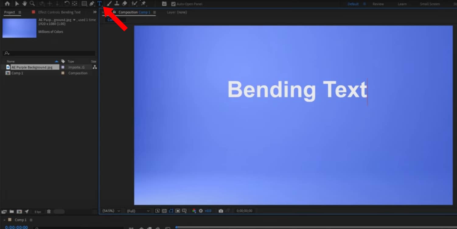 after effects text button