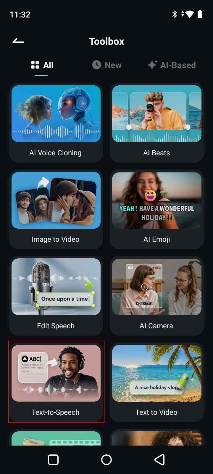 text to speech option