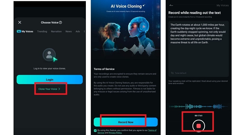 record and clone my own voice