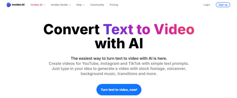 invideo online video text maker