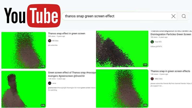 chercher des effets de désintégration de Thanos en ligne