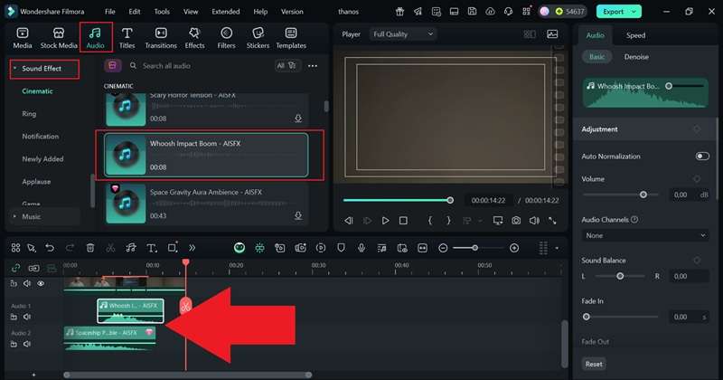 insérer les bons effets sonores