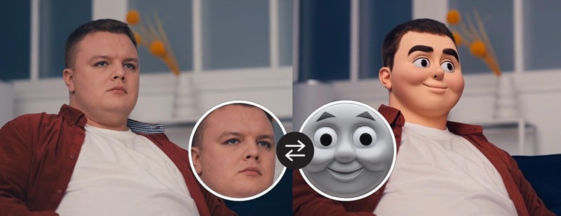 swap face with thomas the train