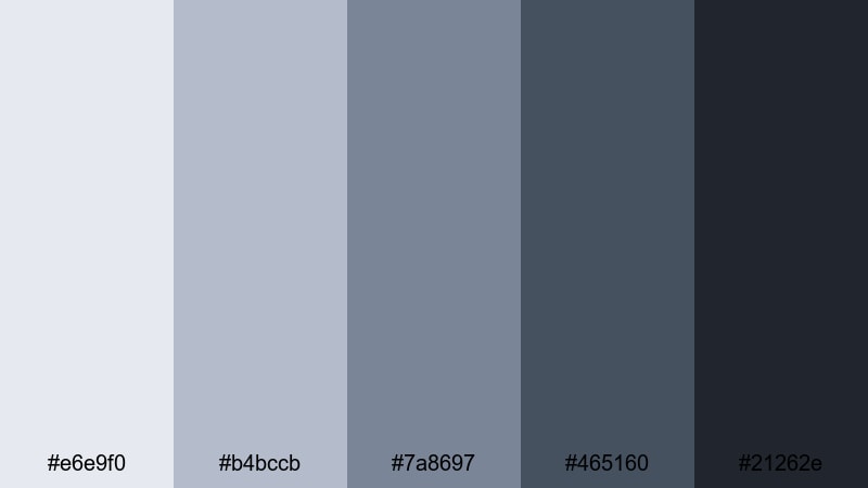 thunderhead horizon blue gray color palette with hex codes