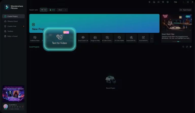 locate text to video on filmora