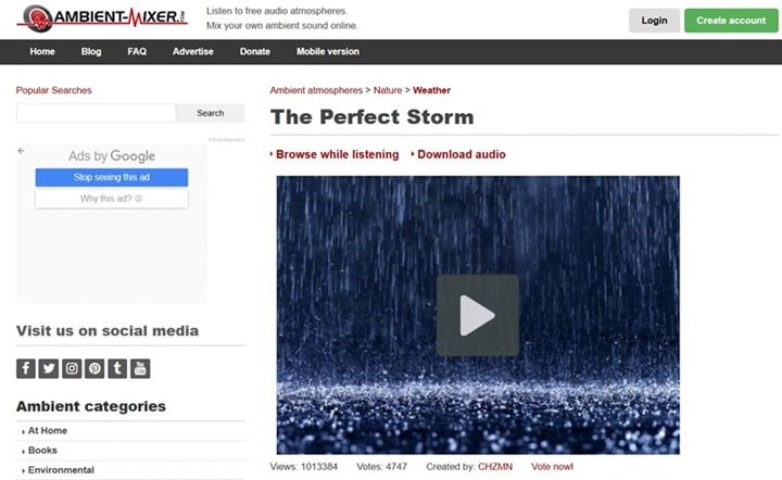 ambient mixer as thunderstorm generator