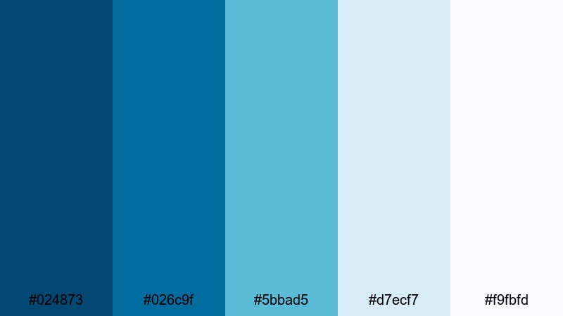 tidal drift serenity sea blue color palette with hex codes