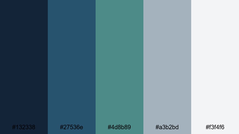 tidal notebook clean blue green gray color palette with hex codes