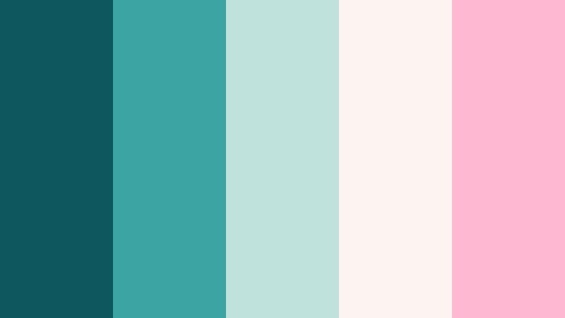 tidal petal pastels marine teal color palette with hex codes